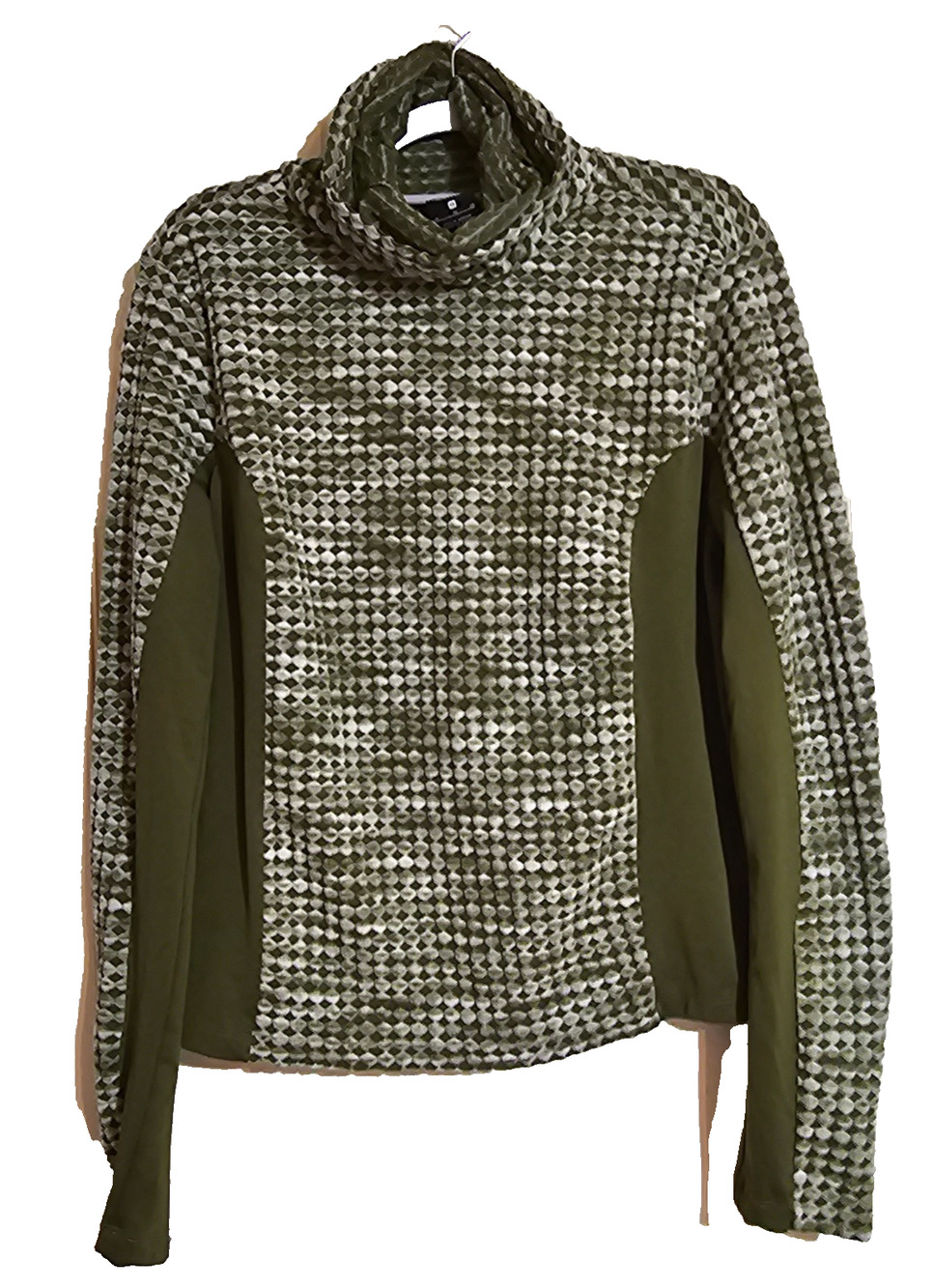 Nike Pro Hyperwarm Women's XL Olive Green Mock Neck Brushed Training Pullover - Picture 1 of 12